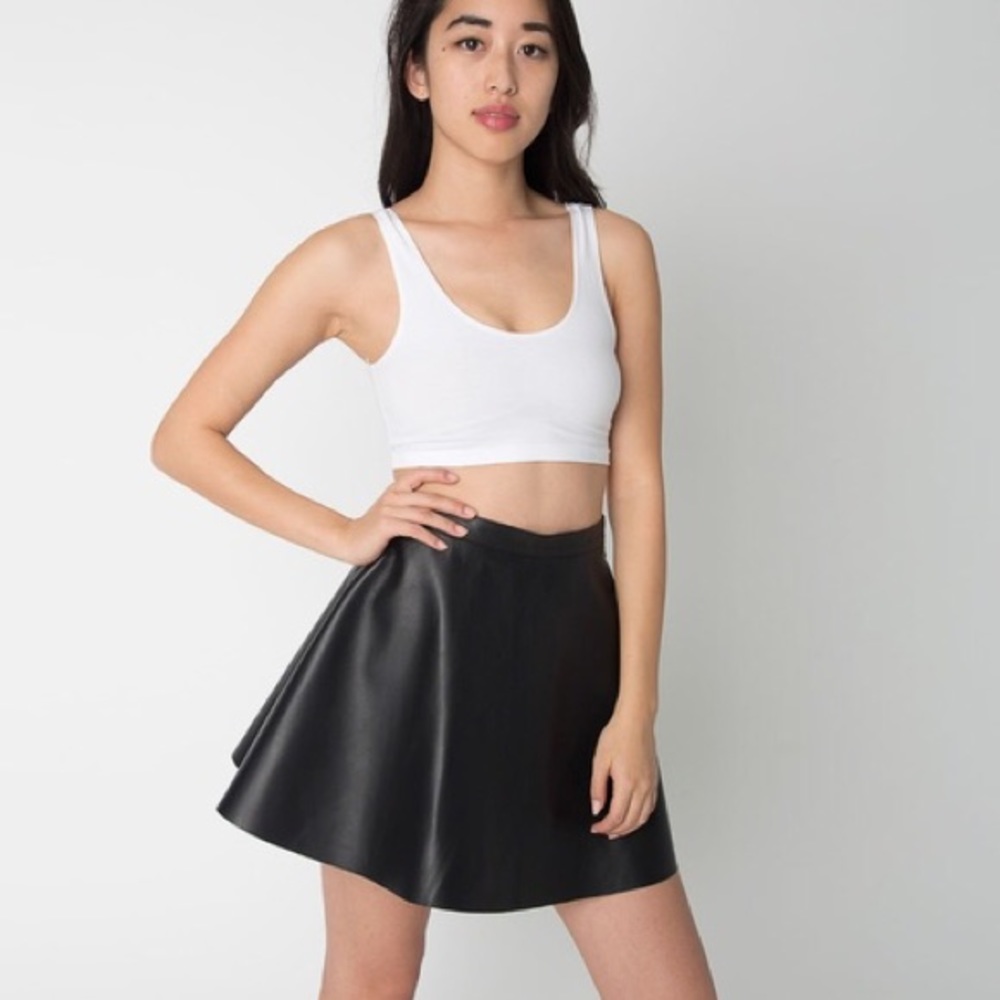 American Apparel | Faux Leather Skater Mini Skirt